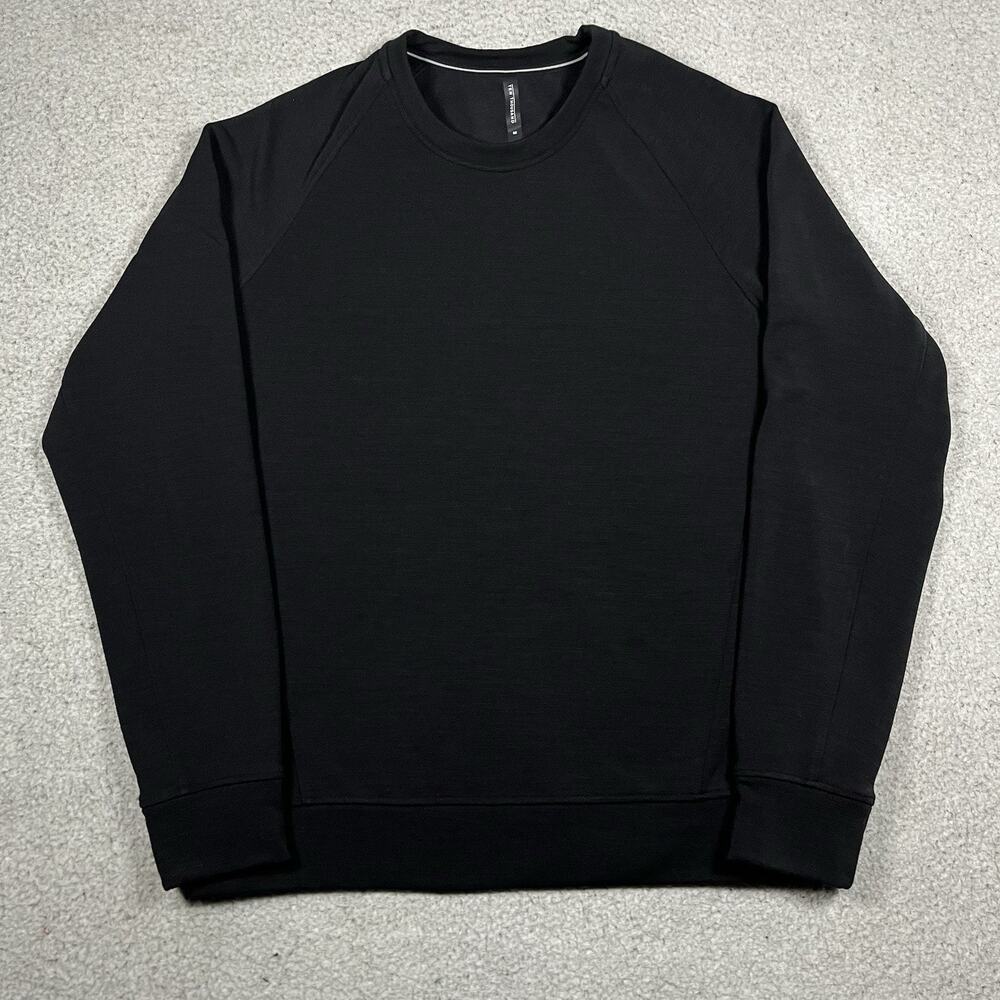 Ten Thousand Sweatshirt Mens M Black Merino Wool Blend Tech Fleece Crew Athletic